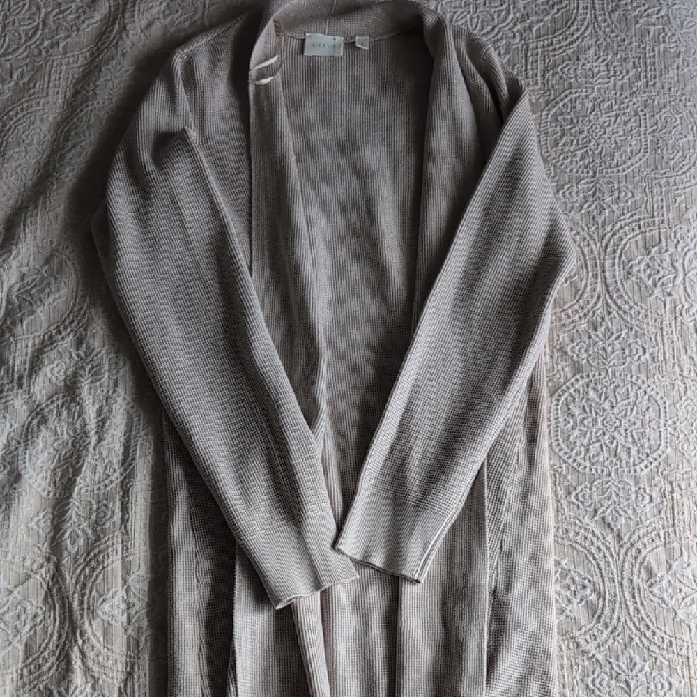 Cyrus Elegant Cream Open-Front Cardigan